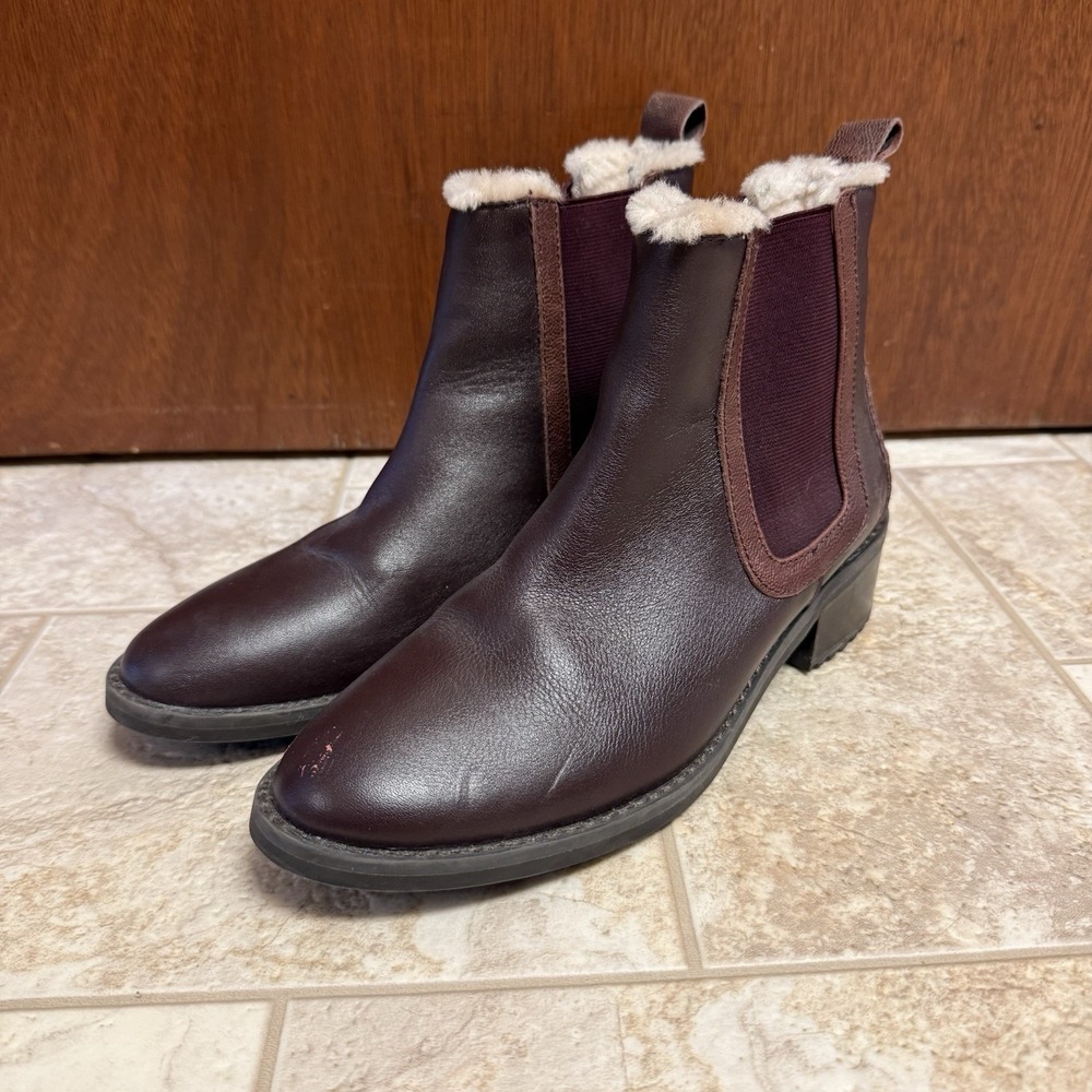EMU Australia Taria Chelsea Ankle Boot Womens 7 Brown Sherpa Lined Leather